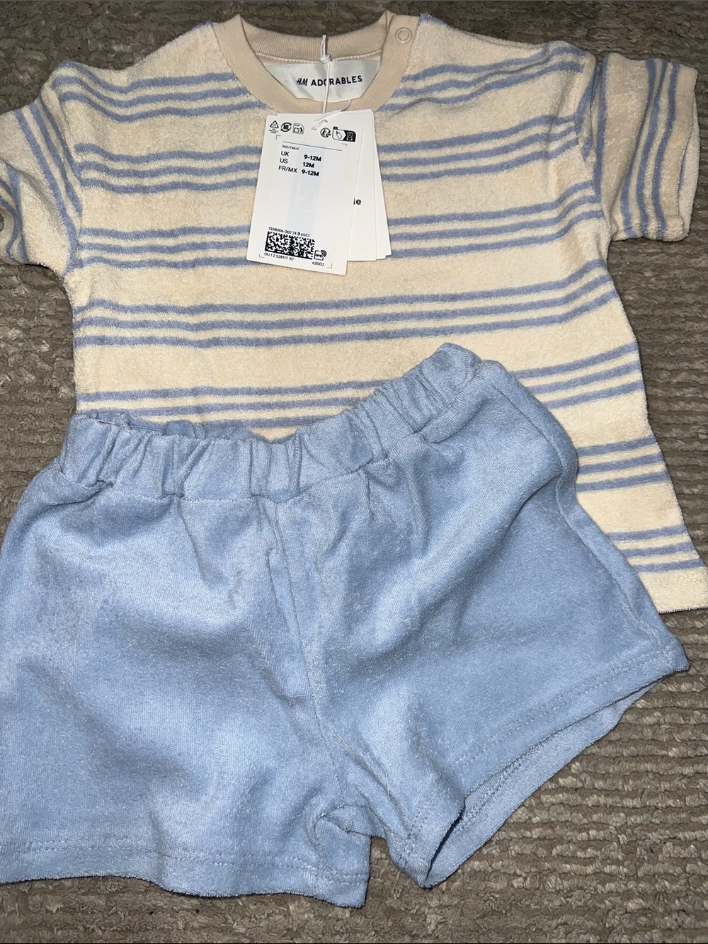 H&M- Blue Terry Shorts - Kids